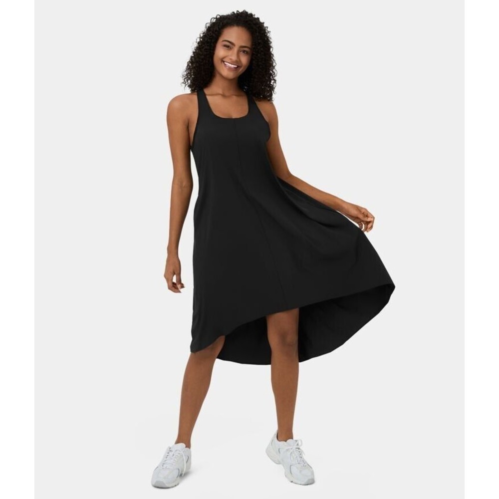 Halara Womens Breezeful Racerback High Low Flowy Midi Casual Dress